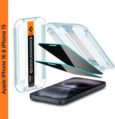 Spigen Tempered Glass Guard for iPhone 15, iPhone 16(Pack of 2)