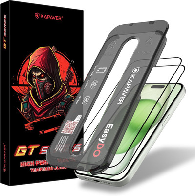 Kapaver Tempered Glass Guard for Apple iPhone 15 Plus(Pack of 2)
