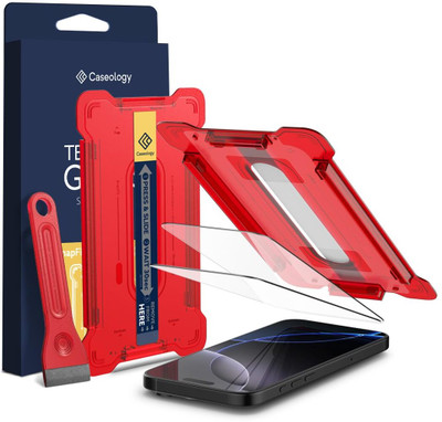 Spigen Tempered Glass Guard for iphone 16 pro(Pack of 2)