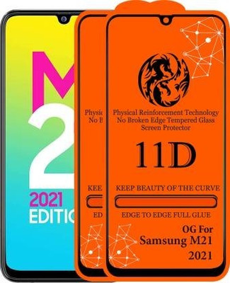 FlipSmartGuard Edge To Edge Tempered Glass for Samsung Galaxy M21 2021(Pack of 2)