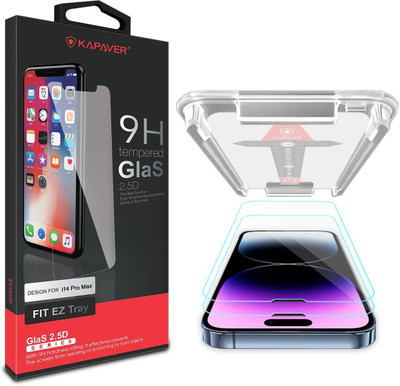 Kapaver Tempered Glass Guard for Apple iPhone 14 Pro Max(Pack of 2)