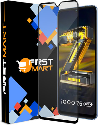 FIRST MART Tempered Glass Guard for iQOO Z6 44W, Vivo iQOO Z6 44W, iQOO Z6 Pro 5G, Vivo iQOO Z6 Pro, Z6 Pro 5G, Vivo T1 44W, OG Tempered Glass with Cable Protector(Pack of 1)