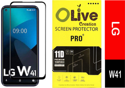 Olive Tempered Glass Guard for LG W41(Pack of 1)