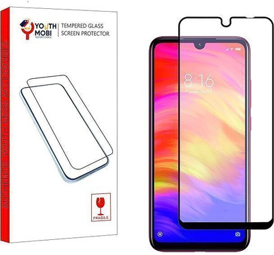 YOUTH MOBI Tempered Glass Guard for Redmi Note 7 / Note 7s / Note 7 Pro (Black) with Edge to Edge Coverage and Easy Installation kit(Pack of 1)