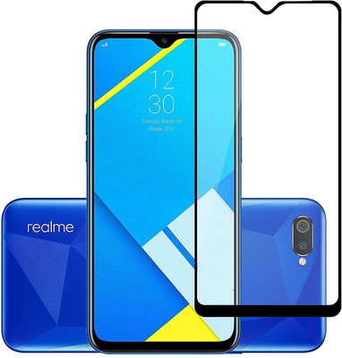 ELEF Tempered Glass Guard for Realme C2s 9H Hardness HD + Super D Anti Scratch Tempered Glass(Pack of 1)