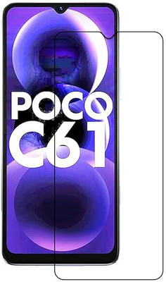 YOUTH MOBI Tempered Glass Guard for Poco C61 (Black) with Edge to Edge Coverage and Easy Installation kit(Pack of 1)