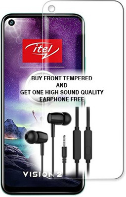 SOMTONE Tempered Glass Guard for Itel Vision 2 FRONT TEMPERED GLASS BUY AND GET ONE HIGH SOUND QUALITY EARPHONE FREE(Pack of 1)
