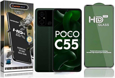 FAIYER BEAT Tempered Glass Guard for Premium high definition Tempered Glass For REDMI POCO C55 (high definition finish,Pack Of 1) Advanced gaming high definition Full Screen Coverage Screen Protector for REDMI POCO C55(Pack of 1)