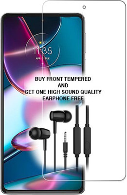 SOMTONE Tempered Glass Guard for Motorola Edge 30 Pro FRONT TEMPERED GLASS BUY AND GET ONE HIGH SOUND QUALITY EARPHONE FREE(Pack of 1)