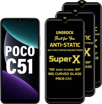 Unirock Tempered Glass Guard for POCO C51(Pack of 3)