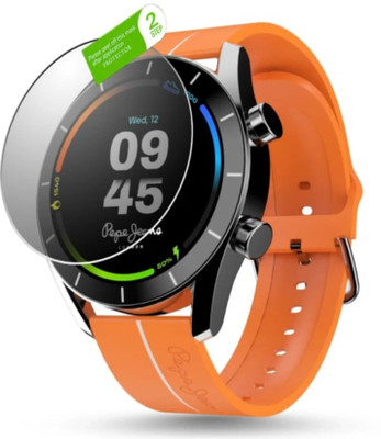 DOWRVIN Tempered Glass Guard for PEBBLE X PEPE JEANS DESIGNER 1.39 SMART WATCH(Pack of 3)