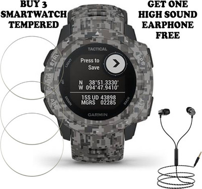 ARBAN Tempered Glass Guard for GARMIN Garmin Instinct Smartwatch PACK-3 BUY AND GET ONE EARPHONE FREE(Pack of 3)
