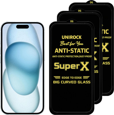Unirock Tempered Glass Guard for Apple iPhone 15 Plus(Pack of 3)