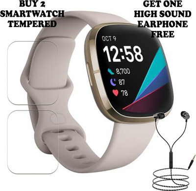 ARBAN Tempered Glass Guard for FITBIT Sense Smartwatch BUY PACK 2 AND GET ONE EARPHONE FREE(Pack of 2)