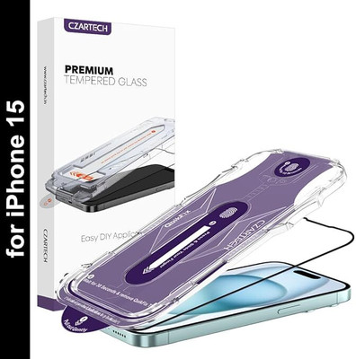 CZARTECH Tempered Glass Guard for Apple iPhone 15(Pack of 1)