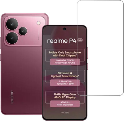 KARTRAY Tempered Glass Guard for Realme P4 5G, Transparent Glass(Pack of 1)