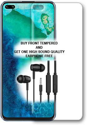 SOMTONE Tempered Glass Guard for Honor V30 FRONT TEMPERED GLASS BUY AND GET ONE HIGH SOUND QUALITY EARPHONE FREE(Pack of 1)