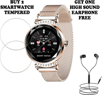 SOMTONE Tempered Glass Guard for H2 Smart Watch BUY PACK 2 AND GET ONE EARPHONE FREE(Pack of 2)