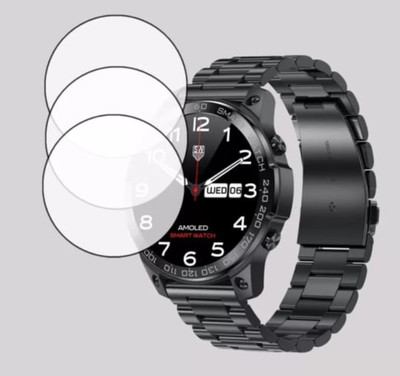 KHWABEEDA Tempered Glass Guard for FIRE -BOLTT DAGGER LUXE SMART WATCH TEMPERED GLASS (PACK OF 3)(Pack of 3)