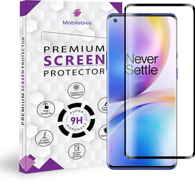 Mobliebies Tempered Glass Guard for Oneplus 8 Pro 5G Full Glue Curved Screen Protector - ( Non-UV Glass )(Pack of 1)