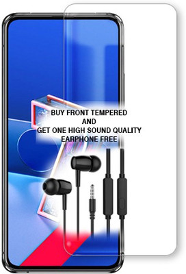 SOMTONE Tempered Glass Guard for Asus Zenfone 7 FRONT TEMPERED GLASS BUY AND GET ONE HIGH SOUND QUALITY EARPHONE FREE(Pack of 1)
