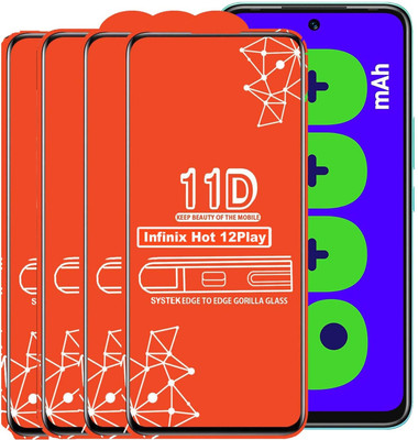 Systek Tempered Glass Guard for Infinix Hot 12 Play(Pack of 4)