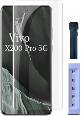 OneTech Tempered Glass Guard for Vivo X200 Pro 5G 9H Hardness, Advanced UV Curved Screen Protector with Easy Installation Kit(Pack of 1)