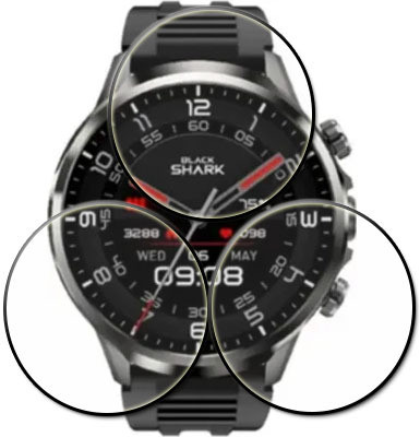 tombik Tempered Glass Guard for 18ccr-Black Shark Watch X-H100(Pack of 3)