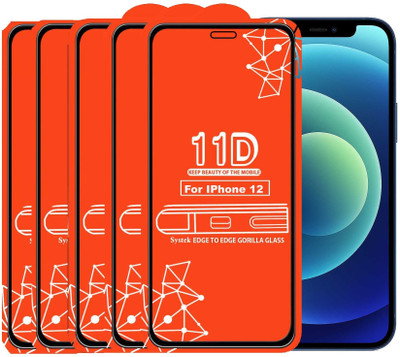 Systek Tempered Glass Guard for Apple iphone 12(Pack of 5)