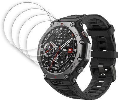 ARBAN Tempered Glass Guard for Amazfit T-Rex 3 48mm SMARTWATCH SCREEN GUARD | Anti-Scratch | Edge to Edge Full Coverage | 9H Hardness(Pack of 4)