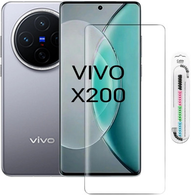 Matte Guard Tempered Glass Guard for Vivo X200 Tempered Glass Edge To Edge Temper Glass Screen Guard For Vivo X200 Tempered Glass & Cable Protector(Pack of 1)