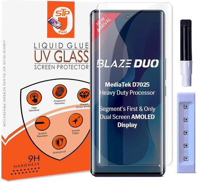 STP FEEL Tempered Glass Guard for Lava Blaze Duo 5G UV Advanced Curved Screen Protector Guard with Easy Installation Kit(Pack of 1)