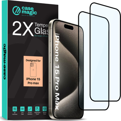 Case-Magic Tempered Glass Guard for iPhone 15 Pro Max(Pack of 2)