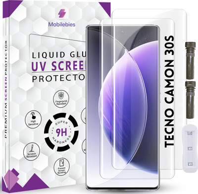 Mobilebies Tempered Glass Guard for Tecno Camon 30s Advanced HD+ UV Glass Screen Protector Guard with Easy Installation Kit(Pack of 2)