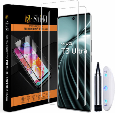 MS-Shield Tempered Glass Guard for vivo T3 Ultra 5G, Borderless UV Glass Protection(Pack of 2)