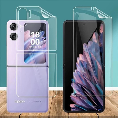 AACL Tempered Glass Guard for Tempered Glass Screen Guard For Oppo Find N2 Flip 5G Cellphone Unbreakable Membrane Tempered Film With Front And Back Coverage Installation Kit(Pack of 1)