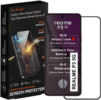 mehra Tempered Glass Guard for Realme P3 5G Premium Tempered Glass Screen Protector for Smartphones – 9H Hardness, HD Clarity, Edge-to-Edge Protection Superx(Pack of 1)
