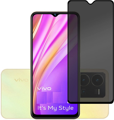 VOSKI Tempered Glass Guard for Vivo Y35 Full Coverage Anti-Spy 9H Hardness Screen Protector(Pack of 1)