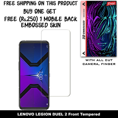 ARBAN Tempered Glass Guard for LENOVO LEGION DUEL 2 And Free 1 Mobile Back Embossed Skin With Cut FS002(Pack of 1)