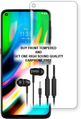 SOMTONE Tempered Glass Guard for Motorola Moto G9 Plus FRONT TEMPERED GLASS BUY AND GET ONE HIGH SOUND QUALITY EARPHONE FREE(Pack of 1)
