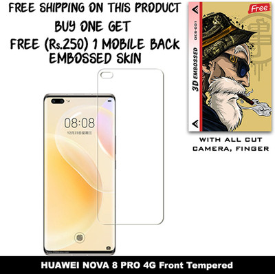 ARBAN Screen Guard for HUAWEI NOVA 8 PRO 4G And Free 1 Mobile Back Embossed Skin With Cut FS001(Pack of 1)