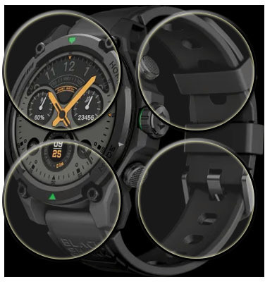 tombik Tempered Glass Guard for 61wa-Black Shark GS3 Sports Smartwatch(Pack of 4)