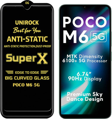 Unirock Tempered Glass Guard for POCO M6 5G(Pack of 1)