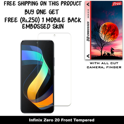 ARBAN Tempered Glass Guard for Infinix Zero 20 (Free 1 Mobile Back Embossed Skin With Cut FS010)(Pack of 1)