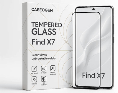 CASEOGEN Tempered Glass Guard for Oppo Find X7 Tempered Glass Screen Protector for Mobile – 9H Hardness, Anti-Fingerprint, Easy Installation, Full Coverage, Scratch Resistant(Pack of 1)
