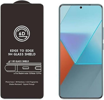 YOUTH MOBI Edge To Edge Tempered Glass for Poco X6 Neo 5G, Redmi Note 13 and Redmi Note 13 Pro (Black)(Pack of 1)