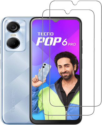 SNMART Tempered Glass Guard for Tecno Pop 6 Pro(Pack of 2)