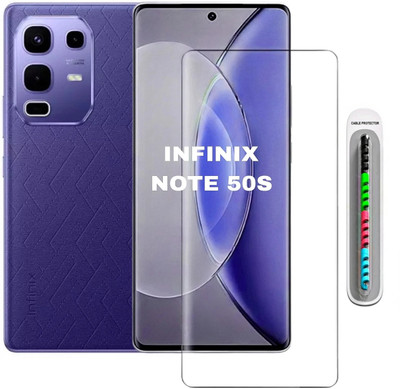 GORILLA FIVE Tempered Glass Guard for Infinix Note 50s 5G+ Temper Glass Edge To Edge Screen Guard For Infinix Note 50s 5G Plus Tempered Glass ( With 1 Cable Protector )(Pack of 1)