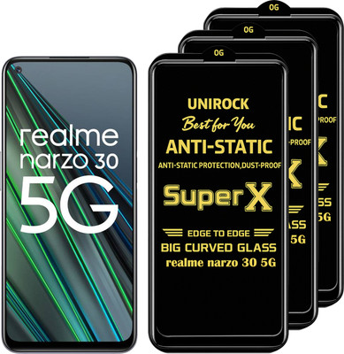 Unirock Tempered Glass Guard for realme narzo 30 5G(Pack of 3)
