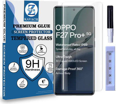 Genz Kavach Tempered Glass Guard for Oppo F27 Pro +, oppo f27 pro + 5g, OPPO F27 PRO + 5G Premium Technology UV Glass with Installation Kit(Pack of 1)